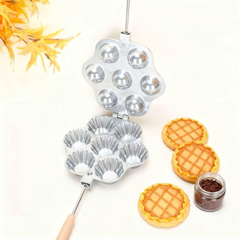 7/12/16 Holes Egg Tart Mold Long Handle Walnut Cookie Maker Mini Muffins Baking Mold Home Bakery