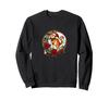 Christmas Ginger Cat Santa Hat Illustration Art Nouveau Sweatshirt