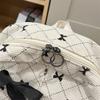 Вельветовый рюкзак большой вместимости с принтом бантика, студенческий школьный рюкзак