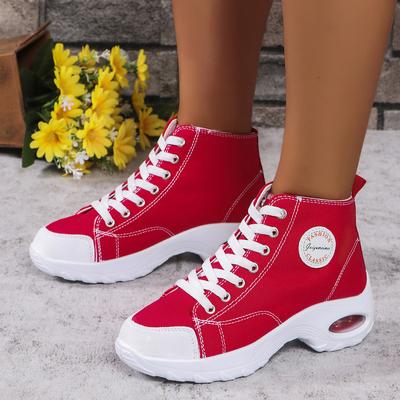 Новая модная парусиновая повседневная обувь, легкая, на толстой подошве, увеличивающая рост, кроссовки для папы, дышащая, женская обувь с высоким верхом, универсальные маленькие белые женские кроссовки
