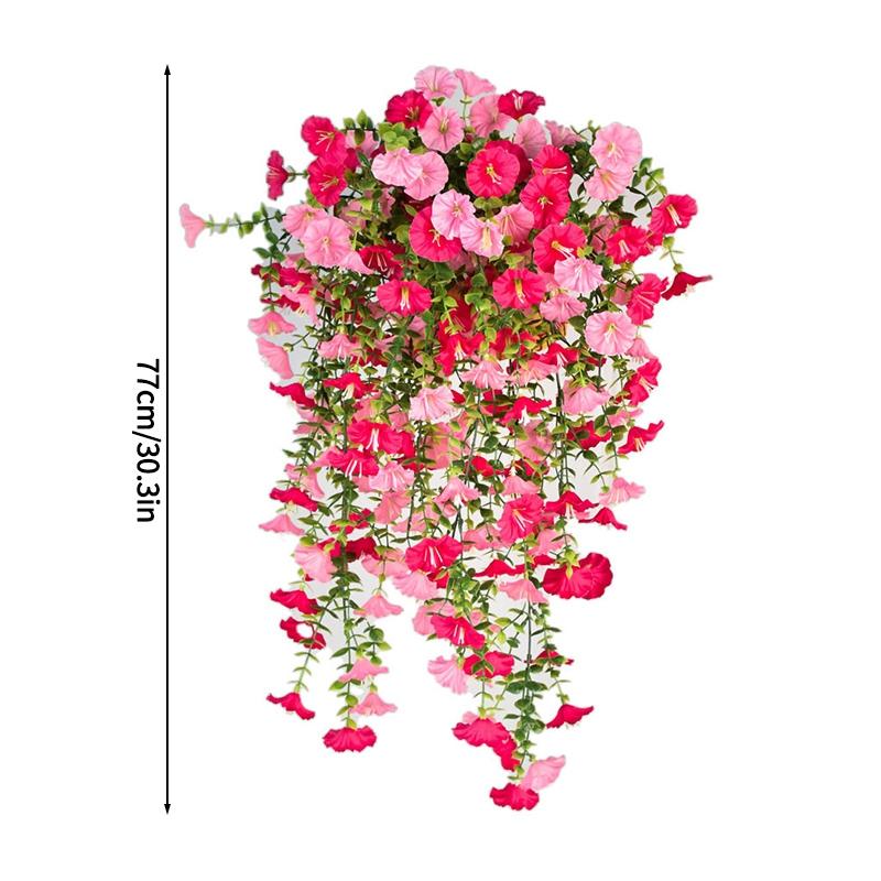 Artificial Hanging Flowers Plants UV Resistant Fake Hanging Giant Flower Morning Glory Balcony Garden Wedding Party Decor