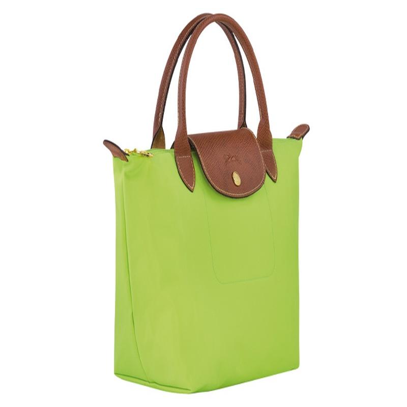 Longchamp Le Pliage 23 snap button zipper closure short handle cowhide canvas dumpling bag handbag small size women's green 1621089355