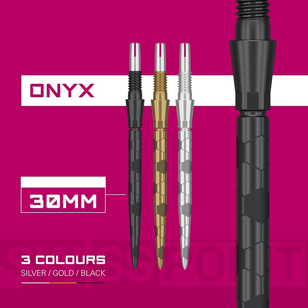 Мишени Swiss Storm ONYX (Набор из 3 шт.) 26мм/30мм/35мм - Серебристые/Золотистые/Черные Сменные Стальные Очки для Дартса (30 мм, Черный)