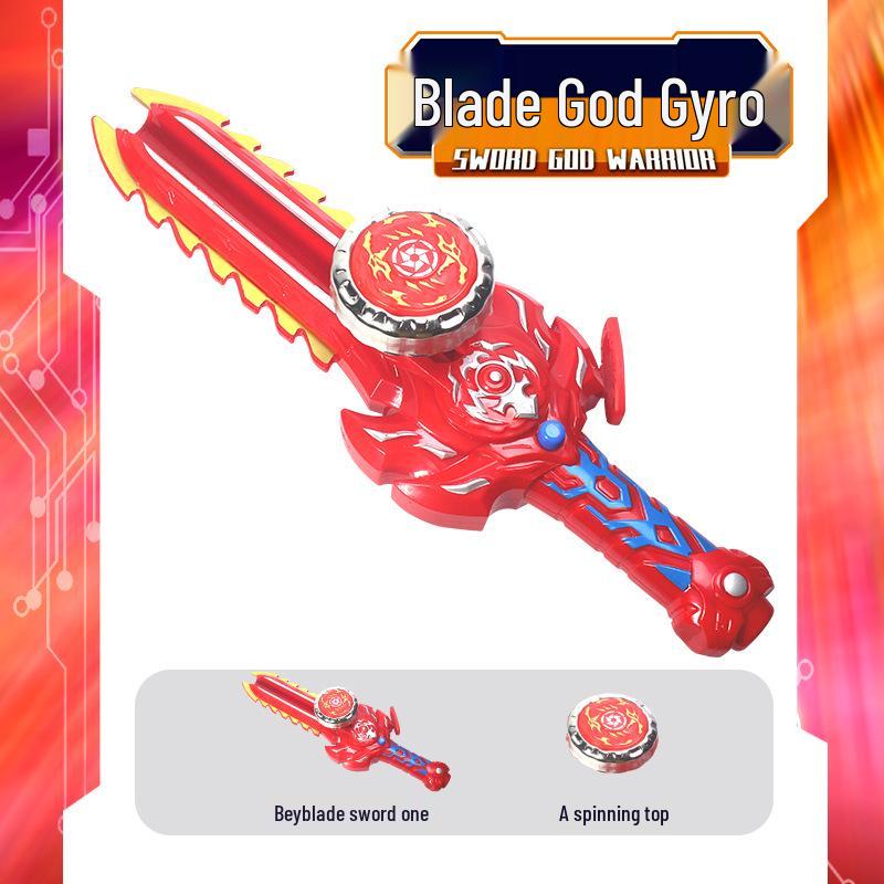 Night Market Luminous Spinning Top Sword - Traditional Battle Burst Toy for Boys