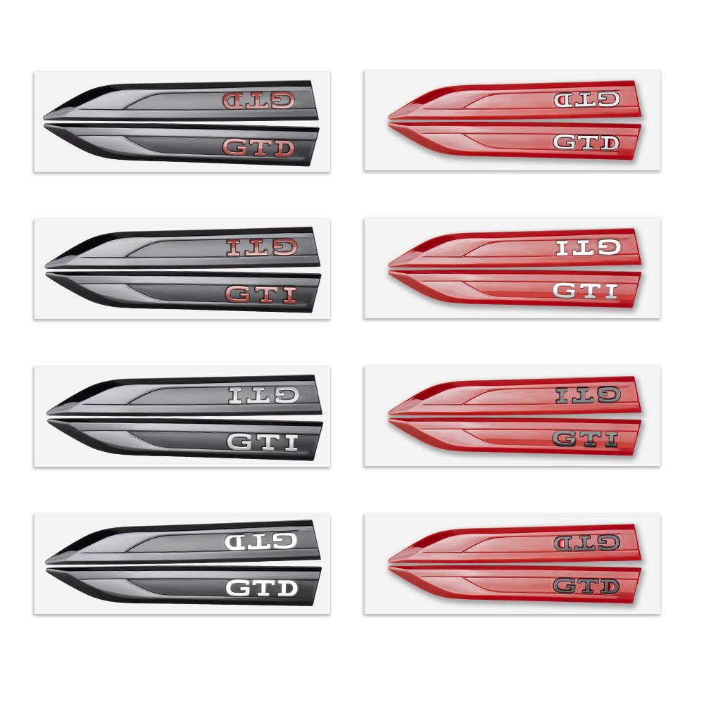 AABIS1 3D ABS Боковой Эмблема Крыла Крыло Для Volkswagen Golf GTI GTD 7 MK6 JETTA POLO Tiguan Bora b7 Passat Аксессуар Значок Автомобиля Стайлинг