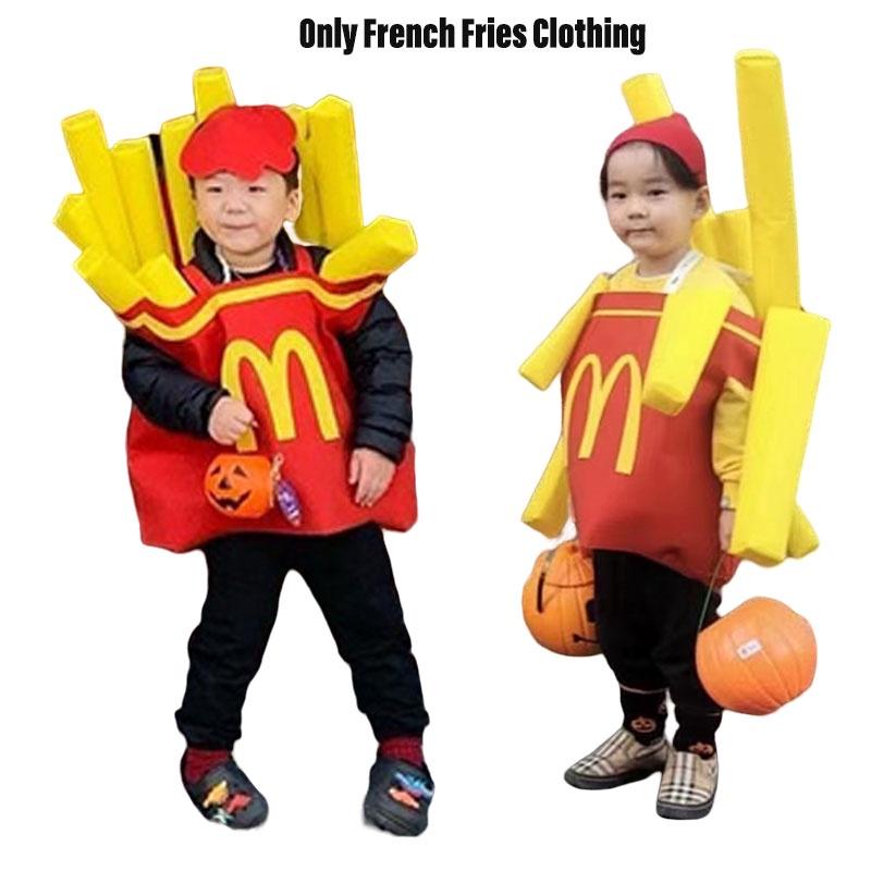 Mcdonalds Outfit Fries Boys Girls Kindergarten Parties Costume Christmas Kids