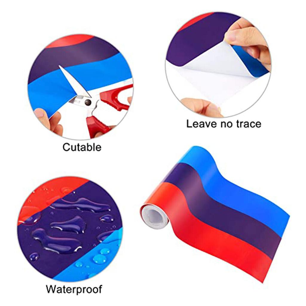 kyapx5 Car Sticker M Color Stripes Rally Side Hood Racing Motorsport Vinyl Decal Sticker Strip Bumper Engine Cover For BMW 117"/4.5m