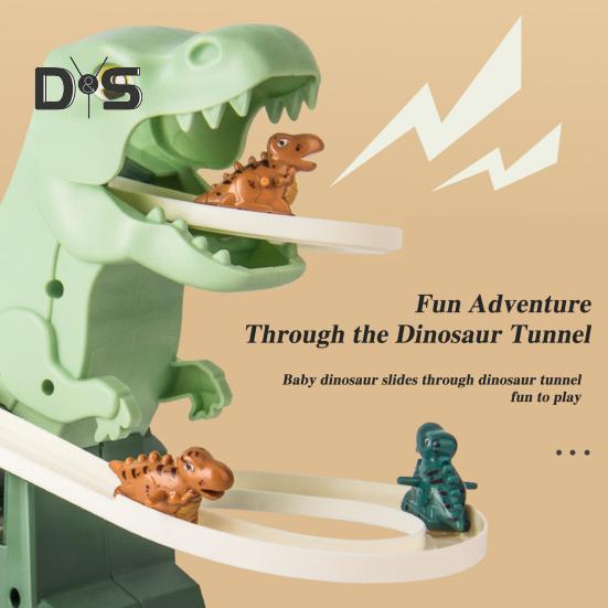Электрическая игрушка-горка с динозавром и световой музыкой, мультяшный динозавр, автоматическая лестница, американские горки, скользящая игрушка, подарок для малышей, мальчиков и девочек