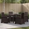 Garden Dining Set 5 pcs Brown and Light Grey PP