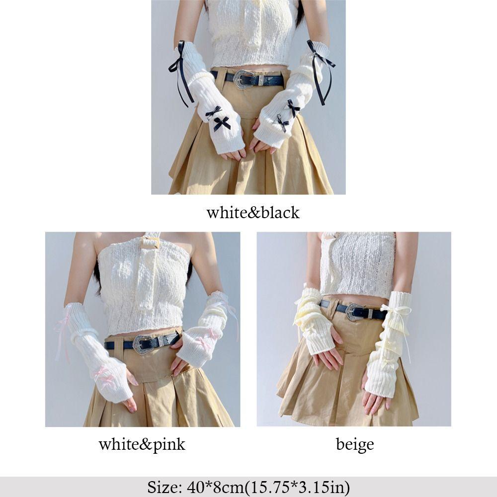 False Sleeves Arm Warmers Fingerless Elbow Mittens Cool Finger Sleeves Cover for Women Girls