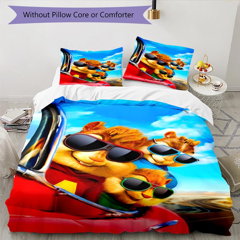 Train Adventure: Titipo's Journey 3‑Piece Bedding Set,Soft Duvet Cover with 33 Pillowcases,Multi‑Scene Home Dorm Use,Ideal Gift for Birthday & Holiday