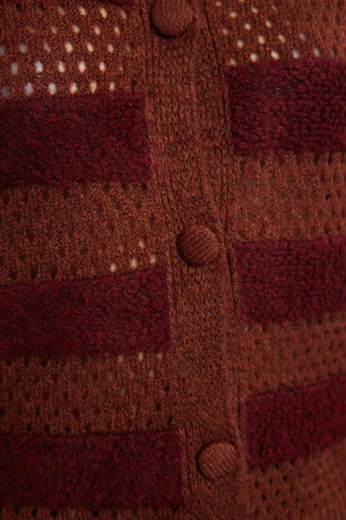 Женский элегантный кардиган, бордовый пиджак с цветными блоками, трикотаж, кардиган