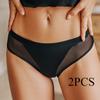 High Elasticity Summer Ultra-thin Mesh Splicing Underwear for Women Seamless Breathable Sports Fitness Bag Hip Cotton Sexy Triangle Panties