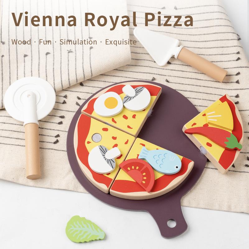 Children'S Play House Royal Pizza Cecile Set Kitchen Simulation Birthday Gift Early Education Wooden Toys