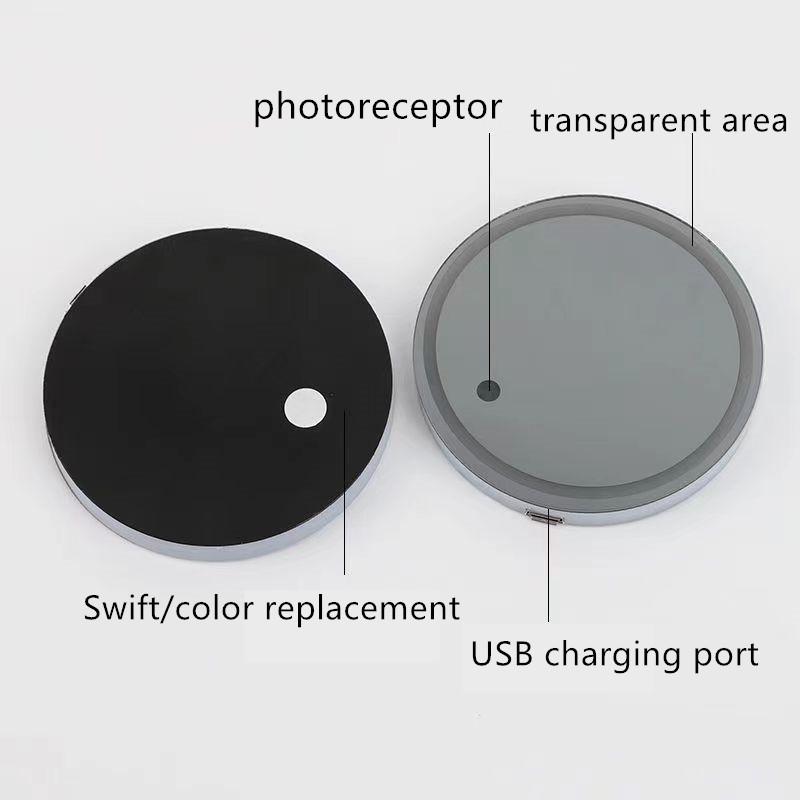 vbjny0 Water Cup Coaster Anti-Slip Pad Ambient Light Car Interior USB Charging LED Car Cup Holder Light  For Skoda 7 Color Luminous