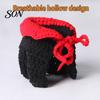 Costume for Parrots Halloween Parrot Vampire Cape, Knitted Cosplay Cape with Red Small Animal Holiday Outfit Collar, Crochet Bird Cloak Party