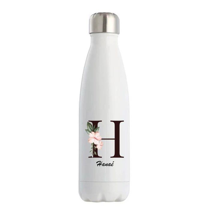 Gourde isotherme - PLANETEE - Hanaé - Inox double paroi - Chaud 12h / Froid 24h - Personnalisable, imprimée en France