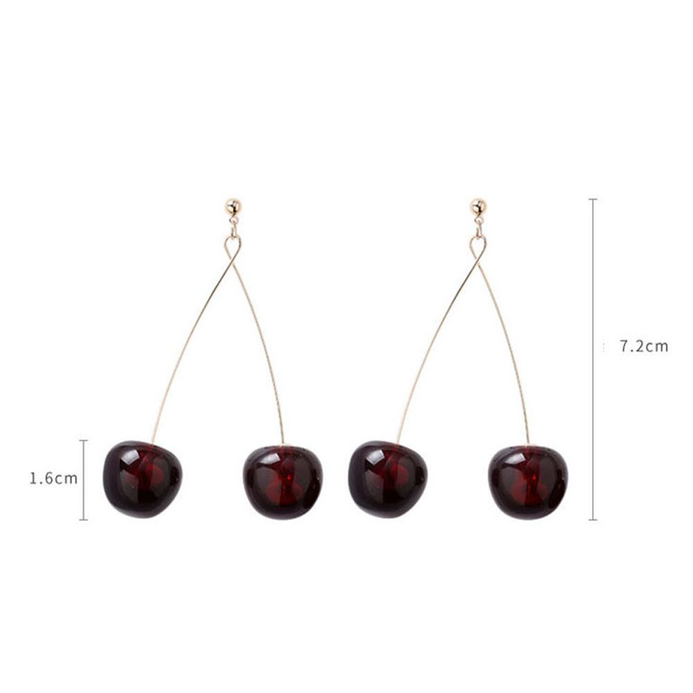 Вечеринка Длинные Красные Вишни Фрукты Модные Аксессуары Висячие Серьги Ювелирные Изделия Подвески Серьги Серьги-гвоздики