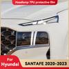 Для HYUNDAI SANTAFE 2020-2023 Автомобильная фара Прозрачная Защитная пленка из ТПУ Наклейка для изменения цвета тонировки переднего света