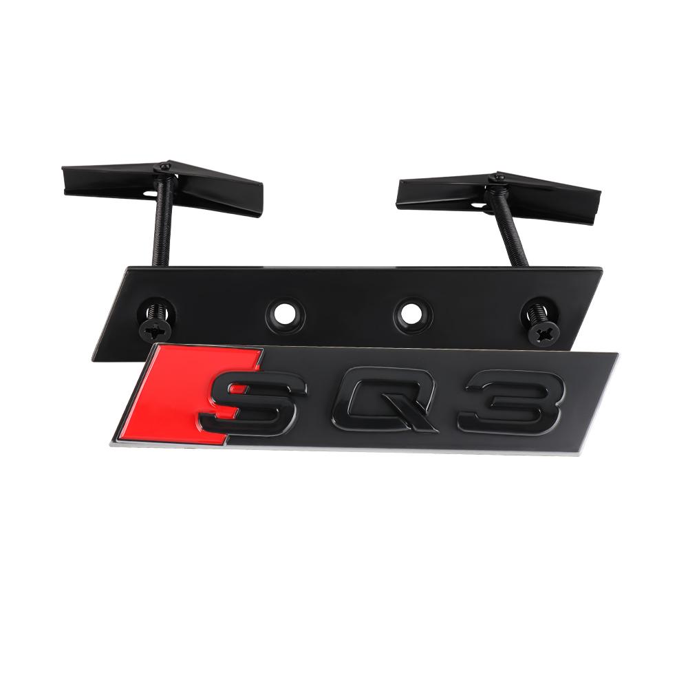 3D ABS Car Hood Front Grille Emblem Decoration Sticker Badge Logo For Audi SQ3 SQ4 SQ5 SQ6 SQ7 SQ8 Auto Styling Refit Accessorie