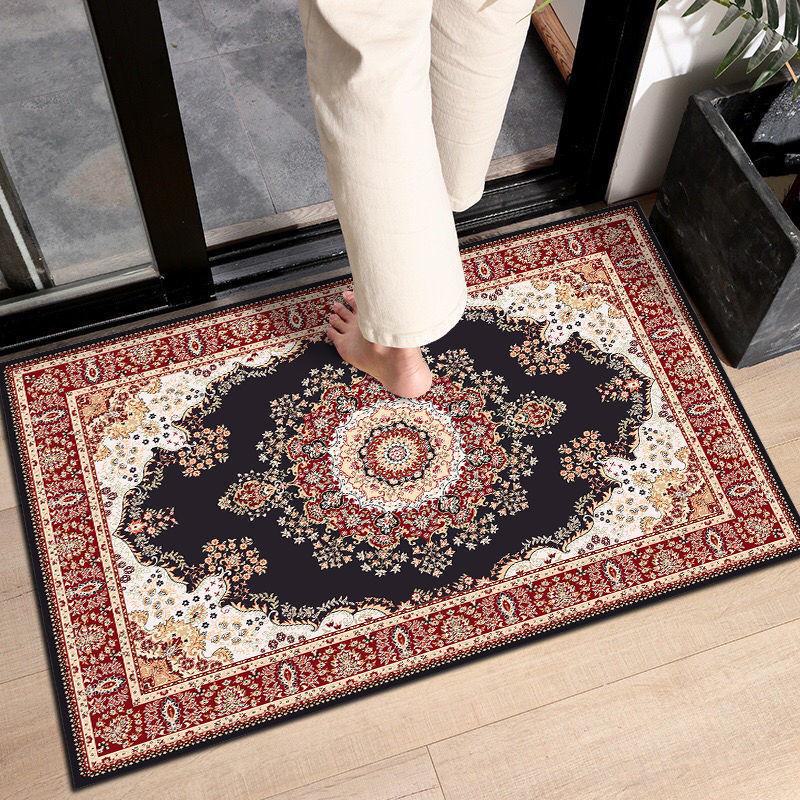 European Crystal Velvet Absorbent Floor Mat for Entrance, Bathroom, Bedroom, or Living Room - Washable.