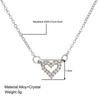 Women Fashion  Necklace for  Diamond Collar Chain   Heart  Necklace Collarbone Chain