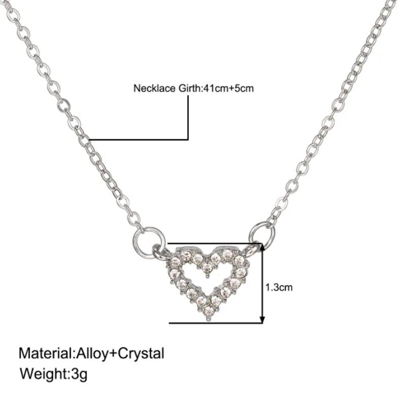 Women Fashion Necklace for Diamond Collar Chain Heart Necklace Collarbone Chain