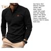 Spring Autumn Men Shirt Turn-down Collar Long Sleeves Pure Color Pullover Buttons Mid Length Business Office Daily Top