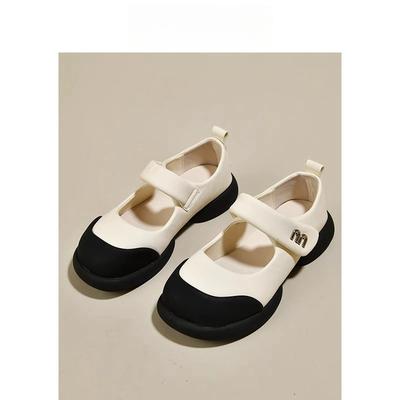 Туфли Мэри Джейн женские 2025 новые летние сандалии на платформе маленькие кожаные туфли на липучке не устают ноги женская обувь на мягкой подошве одинарные туфли