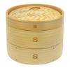[Supervised by a Culinary Expert] Deep, Handmade Bamboo Steamer with 50 Sheets of Special Bamboo Paper, Set of 2 Steamers and 1 Lid, Commercial Steame