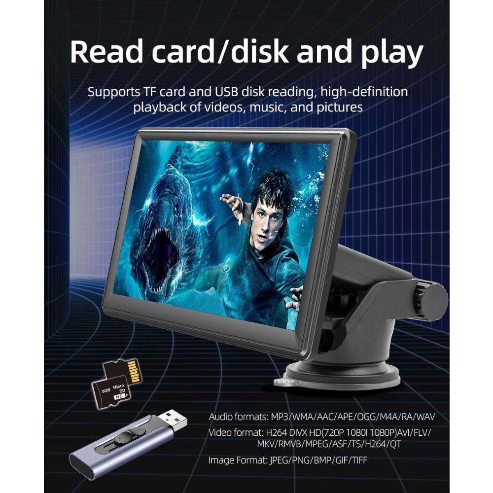 7-дюймовый автомобильный портативный мультимедийный видеоплеер Mp5, беспроводной Carplay, Android, авто, Bluetooth, FM, сенсорный экран