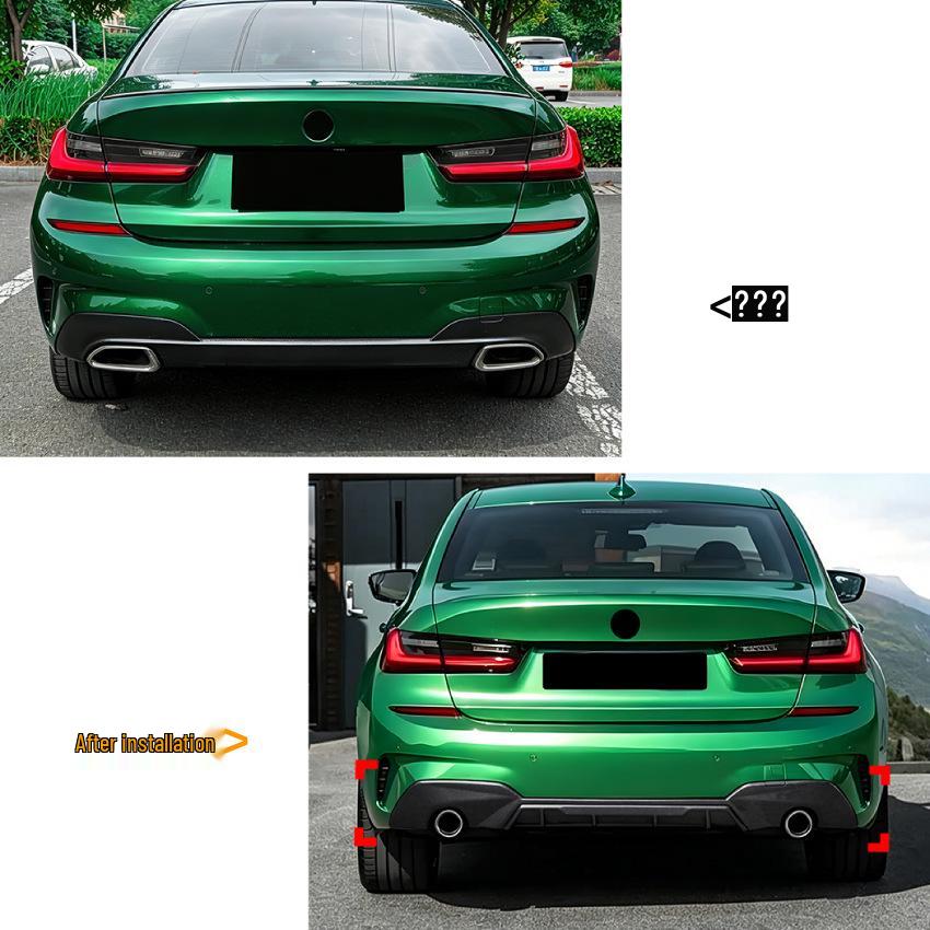 Европейский задний диффузор-лип-спойлер M Sport для BMW 3 серии G20/G21