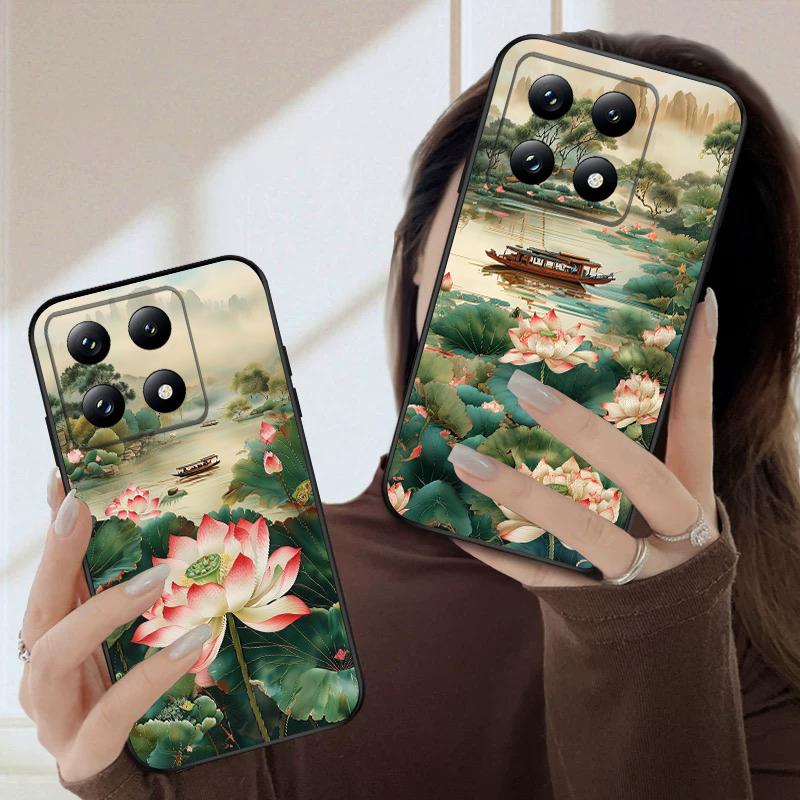 Корабль и Красный Лотос Для Xiaomi Poco X7 M7 Pro 5G M5 X4Pro 4 M6 4G C65 C75 F6 F5 X6 5 7 X5 F7 Ultra M5S M4Pro 5G мягкий чехол для телефона