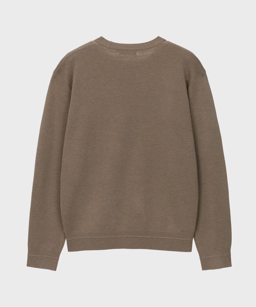 BASIC HOUSE Uni Daily Round Neck Knit Beige Lwkt7101