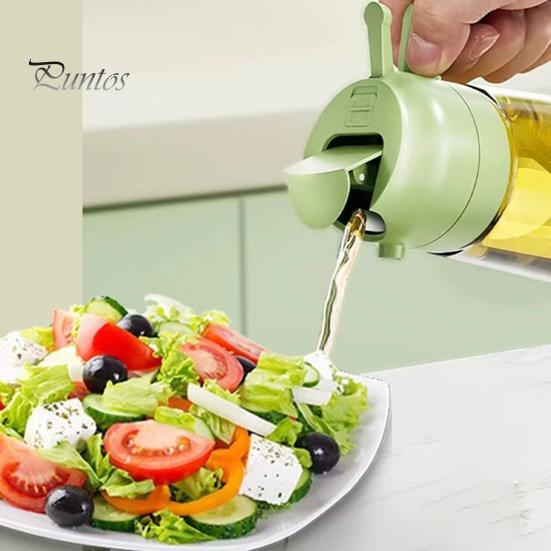 470ml 2-in-1 Oil Dispenser Food Grade BPA Free Leak Resistant Large Capacity Oil Sprayer Storage Bottle with Handle