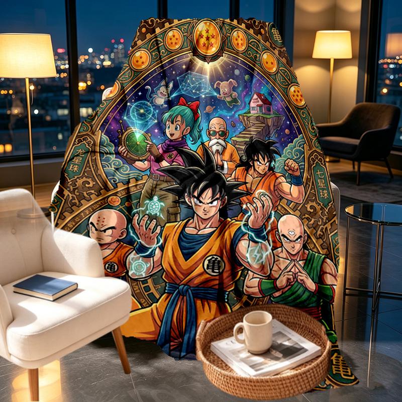 Dragon Ball Print Blanket - Soft & Comfortable, for Bedroom, Travel, Sofa, Home Decoration - Birthday Christmas Gift for Friend