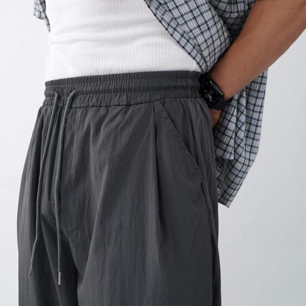 Onl Men Pin Tuck Wide Pants Nylon Balloon Pants