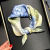 Mulberry Silk Scarf Small Square Scarf Spring and Summer Oil Painting Style Silk Scarf Scarf Shawl High-end Sense Neck Tying Trend