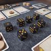 Black Gaming Dice 5/10/15Pcs 16mm with Golden Dots, 6-Sided Acrylic Compact Set, Classic Tabletop Board Game Accessories Durable Set