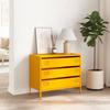 VidaXL Buffet jaune moutarde 68x39x58,5 cm acier laminé à froid, meuble de rangement, meuble de rangement de cuisine, meuble 851295