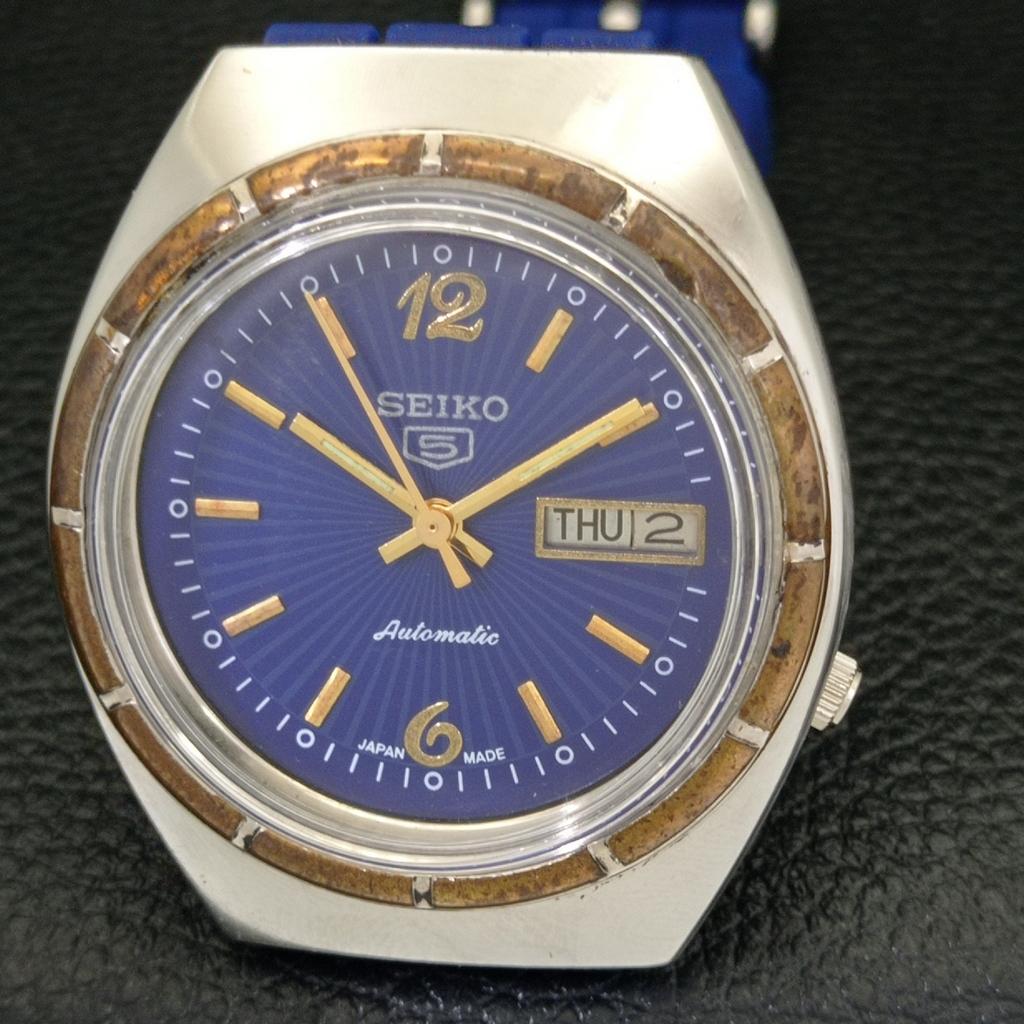 Б/У винтажные мужские часы SEIKO 5 AUTOMATIC 7009A из Японии с синим циферблатом a433620-2
