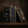 Темные фэнтези Домашние украшения 3 шт. Хэллоуин 3-уровневые книжные подставки в виде черепа, Готическая смоляная полка для книг Декор для офиса, Уникальные стопперы для книг Жуткий скелет
