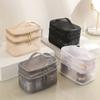 Double Layer Mesh Makeup Bag for Women Portable Cosmetic Case Travel Zipper Makeup Organizer Toiletry Storage Box