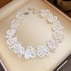 New Sexy Beaded Choker Necklaces Women Lace Pearl Flower Clavicle Chains Vintage Gentle Sweet Party Wedding Jewelry Accessories