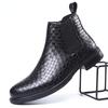 Luxury Chelsea Buckle Leather Men Boots Crocodile Pattern Ankle Boots Men Shoes Solid Boots Men Spring/Autumn Drop Shipping 2024