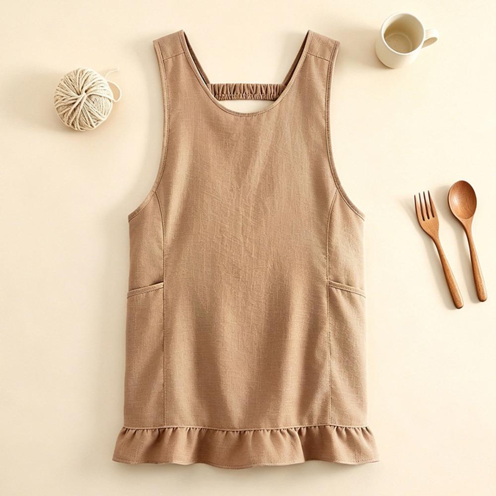 with Pocket Cooking Apron Stain-Resistant Baking Apron Portable Kitchen Apron BBQ