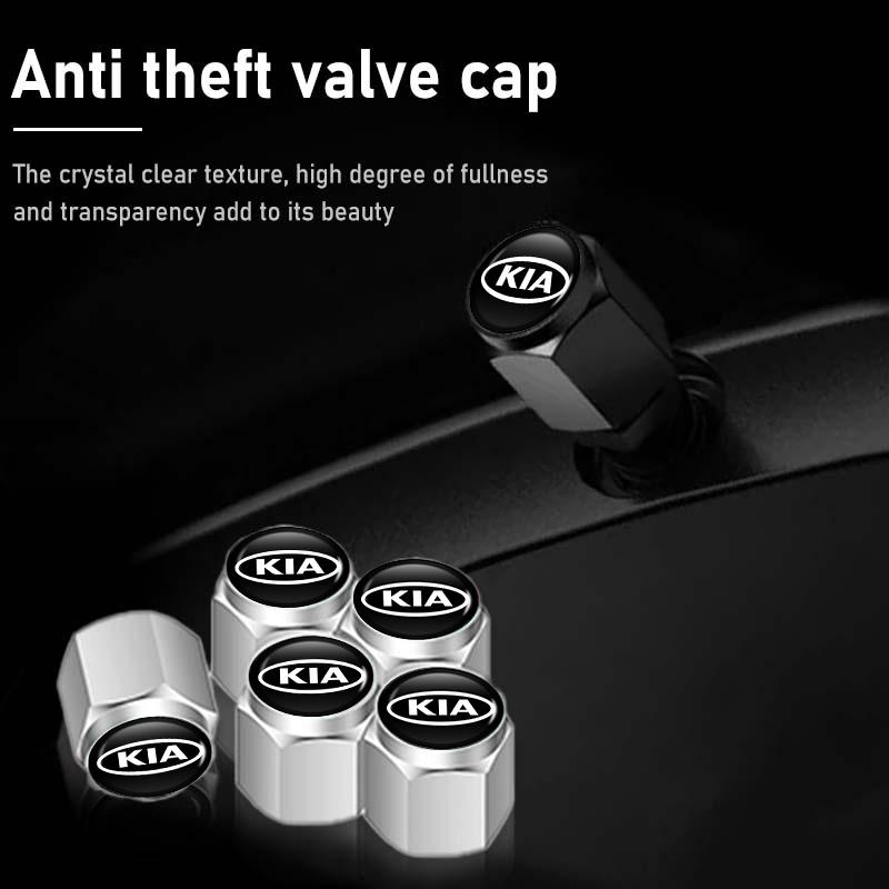 YDW3 Car Tire Valve Caps Emblem Cap Case Dust Covers Accessories For KIA Sorento Stinger Soul Spectra Niro Cadenza Sephia