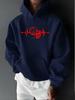 Basketball Heartbeat Line Sport Enthusiast Vibrant Trendy Outfit Design Print Casual Sport Outdoor Men's Long Sleeve Hoodie Sweats
