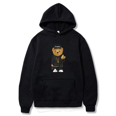 Harajuku Толстовки с капюшоном с принтом игрушечного медведя Уличная одежда Хип-хоп Повседневные пуловеры с капюшоном 2021 Унисекс Модная верхняя одежда Одежда унисекс