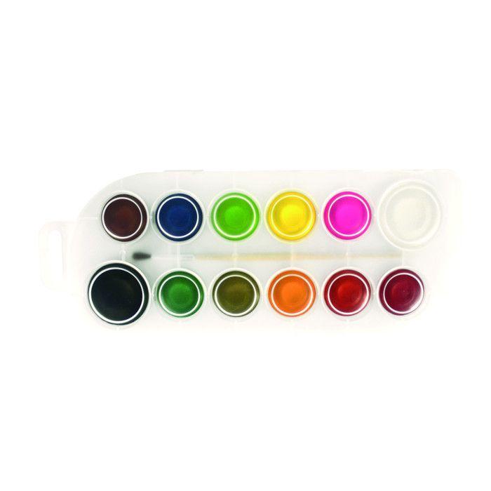 Peinture à l'eau Set de 12 couleurs + 1 pinceau